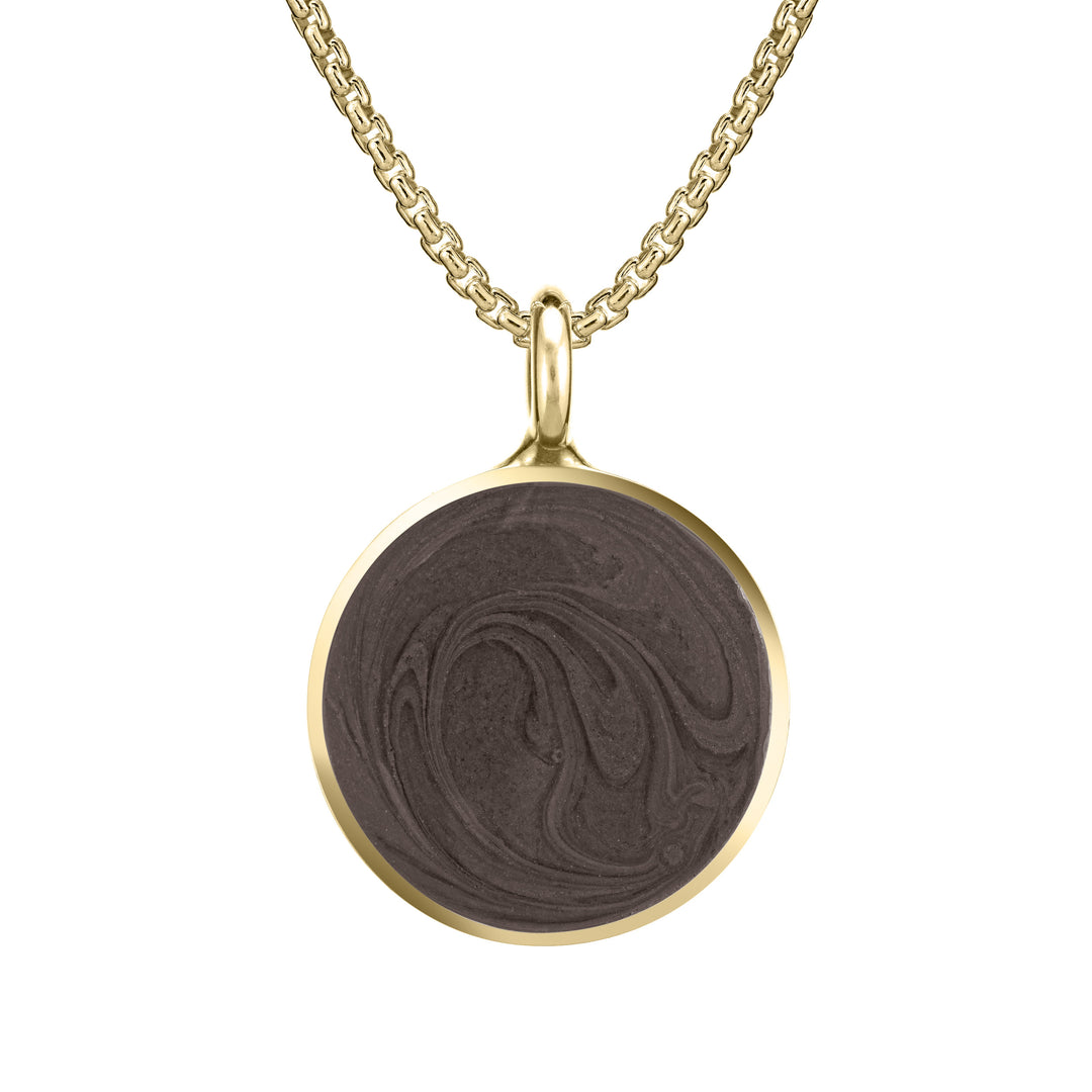 Simple Bail Circle Cremation Necklace in 14K Yellow Gold
