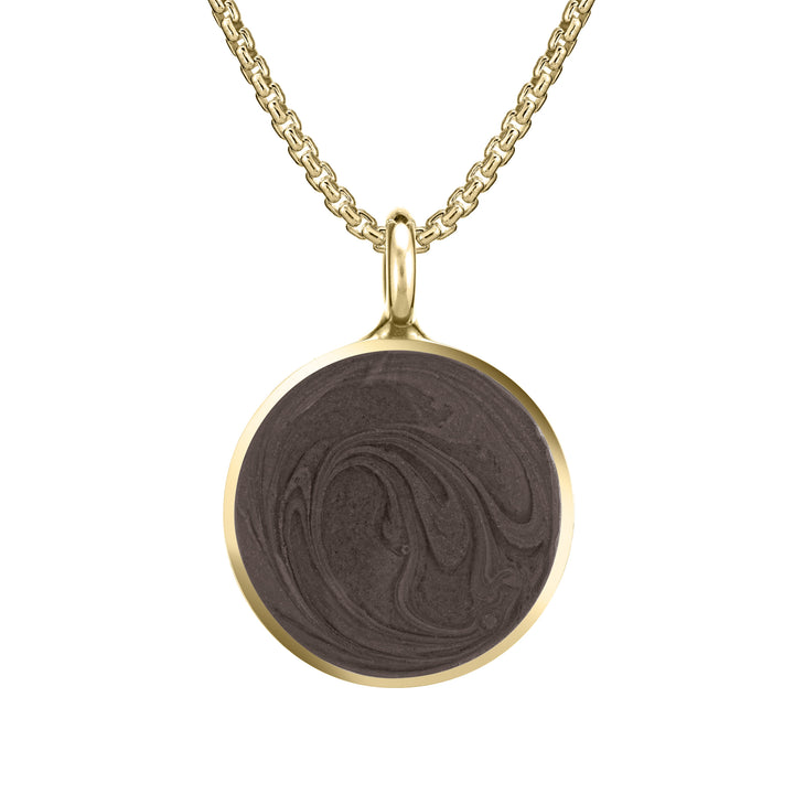 Simple Bail Circle Cremation Necklace in 14K Yellow Gold