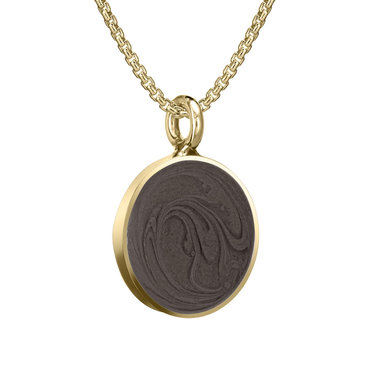 Simple Bail Circle Cremation Necklace in 14K Yellow Gold