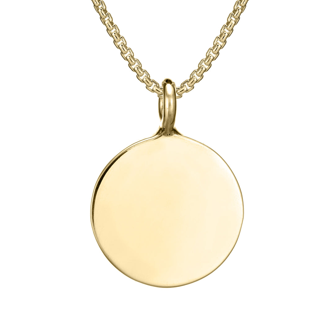 Simple Bail Circle Cremation Necklace in 14K Yellow Gold