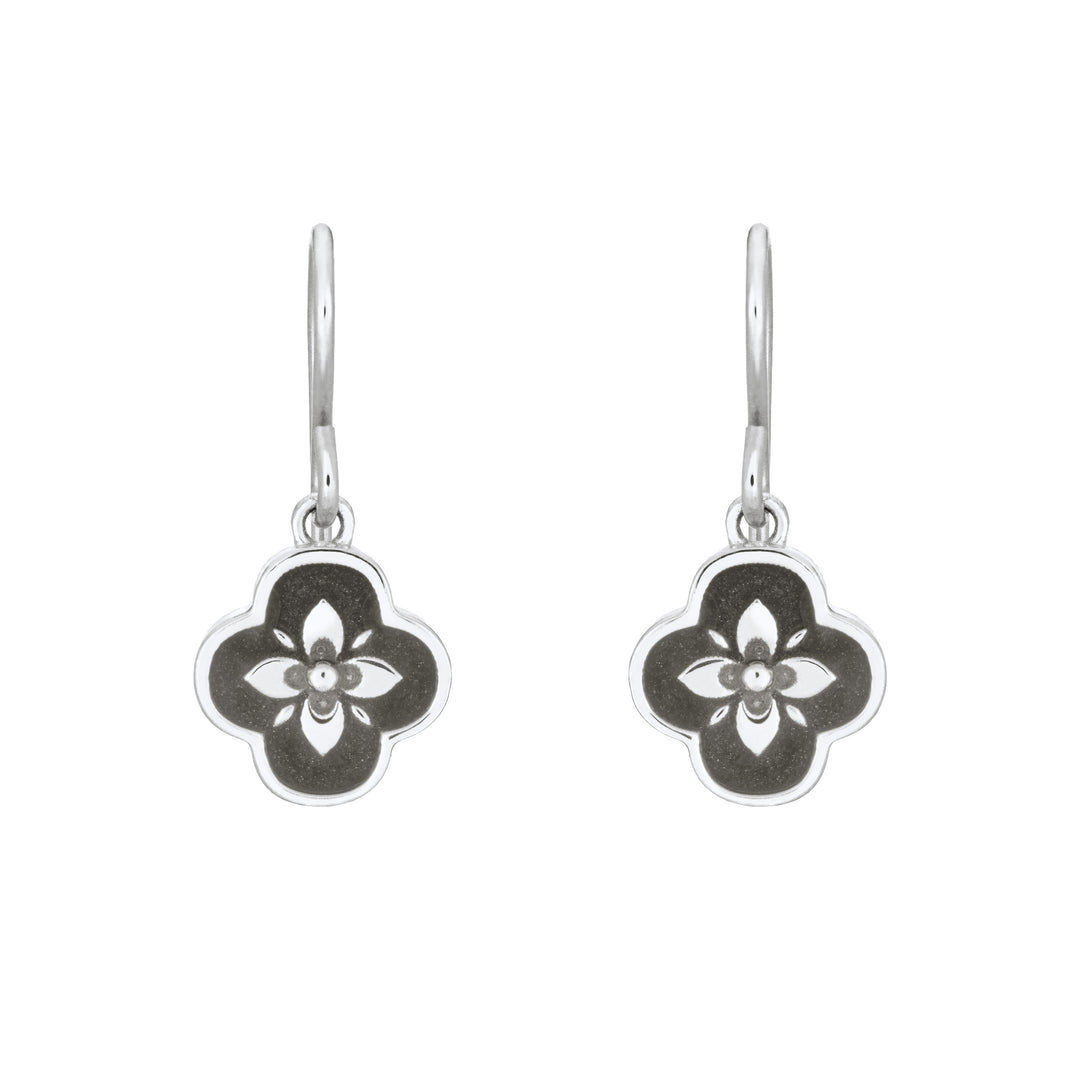Clover Cremation Earrings in Sterling Silver