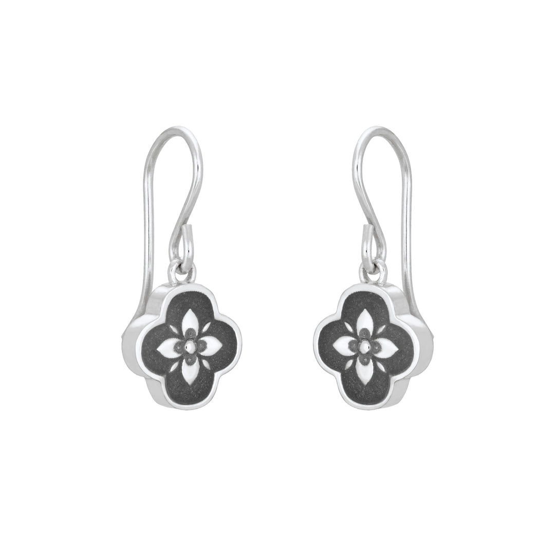 Clover Cremation Earrings in Sterling Silver