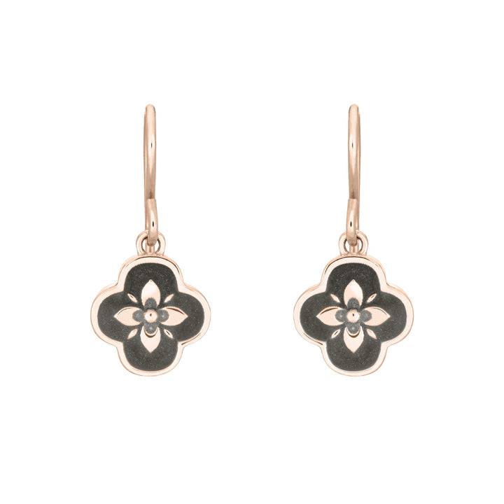 Clover Cremation Earrings in 14K Rose Gold