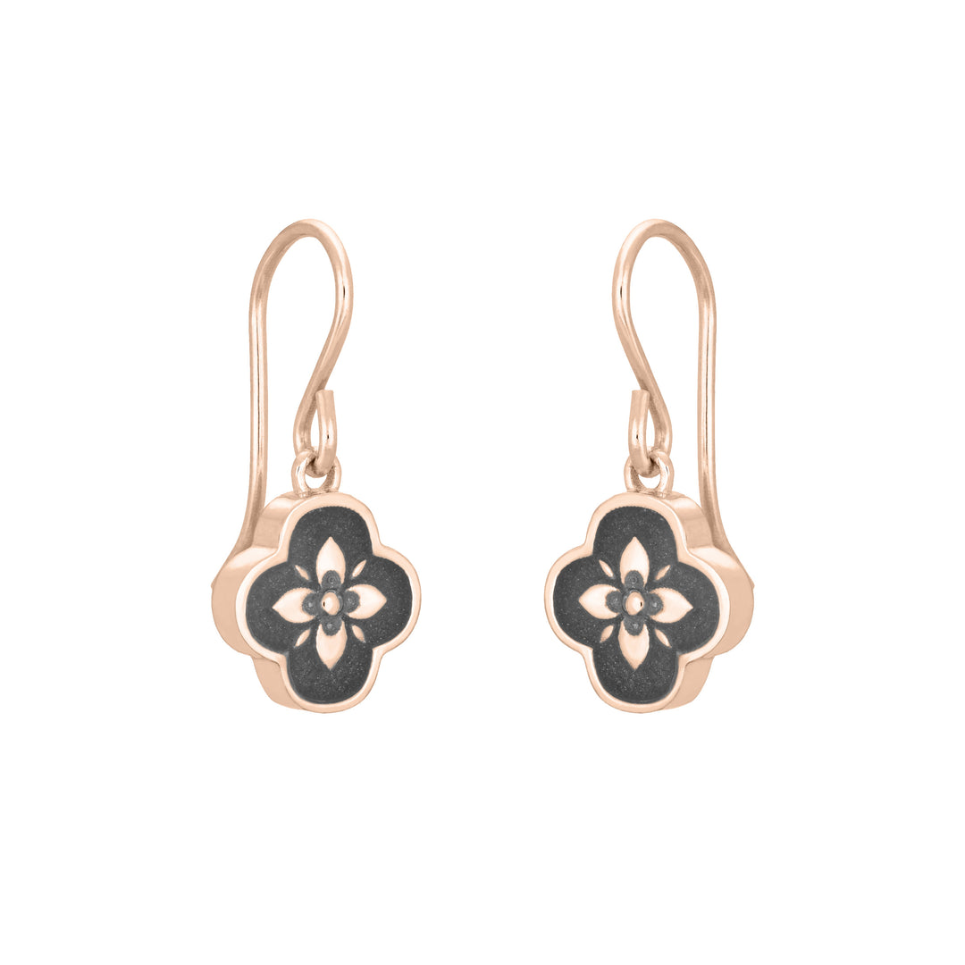 Clover Cremation Earrings in 14K Rose Gold
