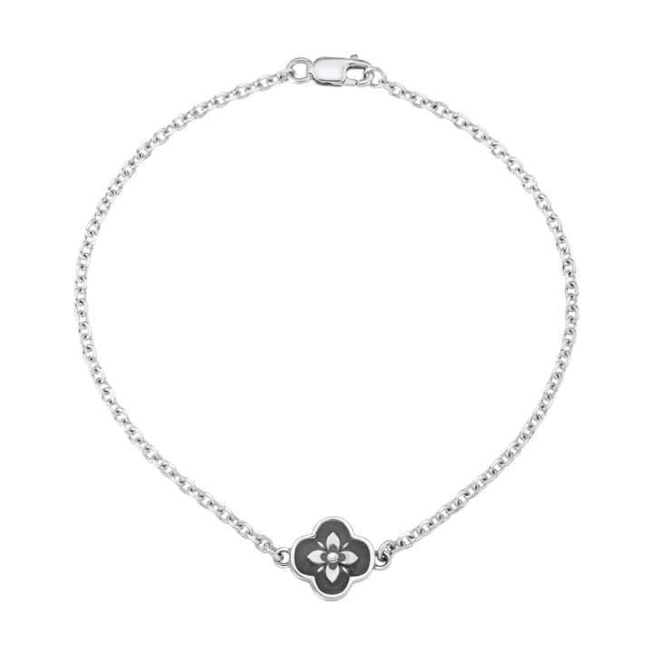 Clover Cremation Bracelet in Sterling Silver