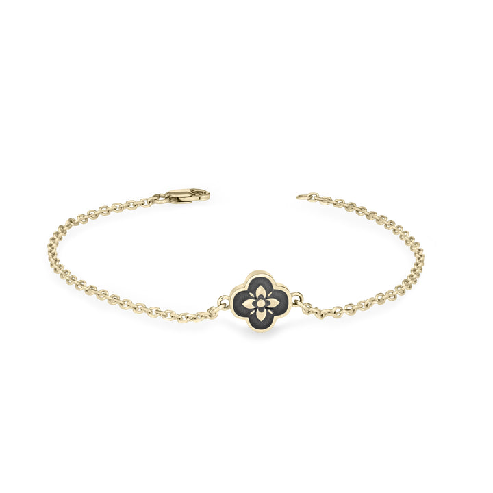 Clover Cremation Bracelet in 14K Yellow Gold