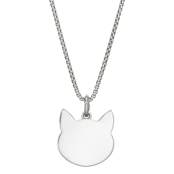 close by me's sterling silver cat cremation pendant from the back