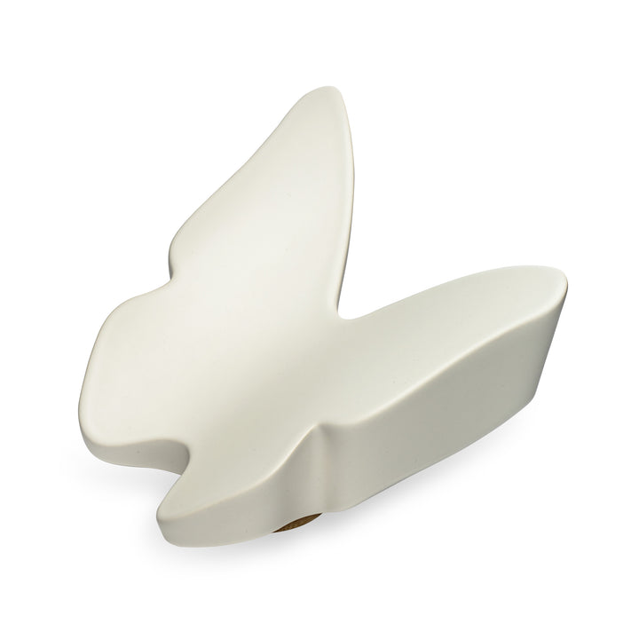 Right side view of Close By Me's Ceramic Butterfly Urn against a white background.