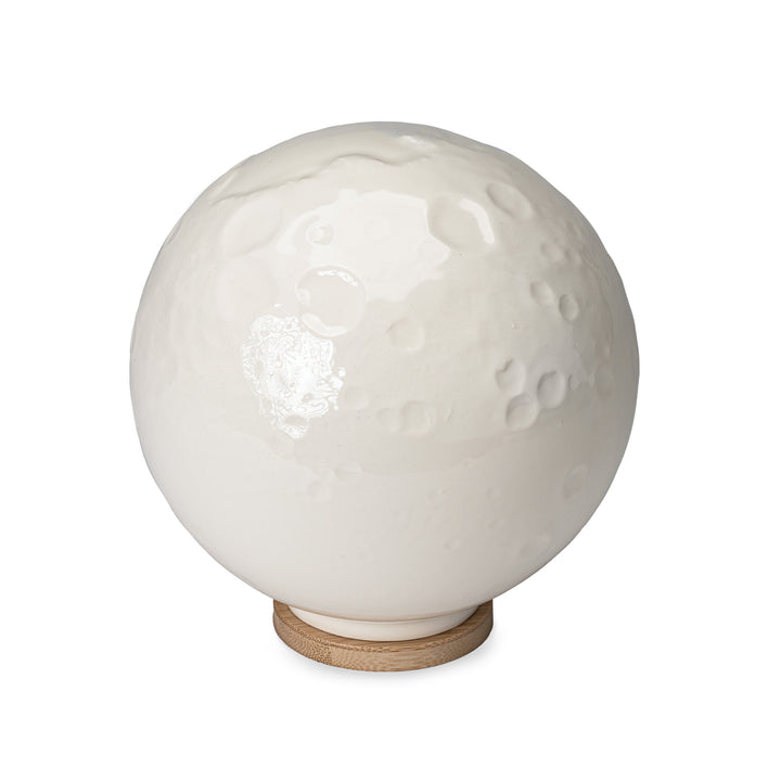 The far side of Close By Me's Ceramic Moon Keepsake Urn.