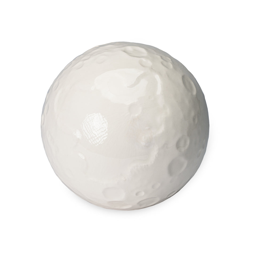 Top-down view of Close By Me's Ceramic Moon Keepsake Urn.