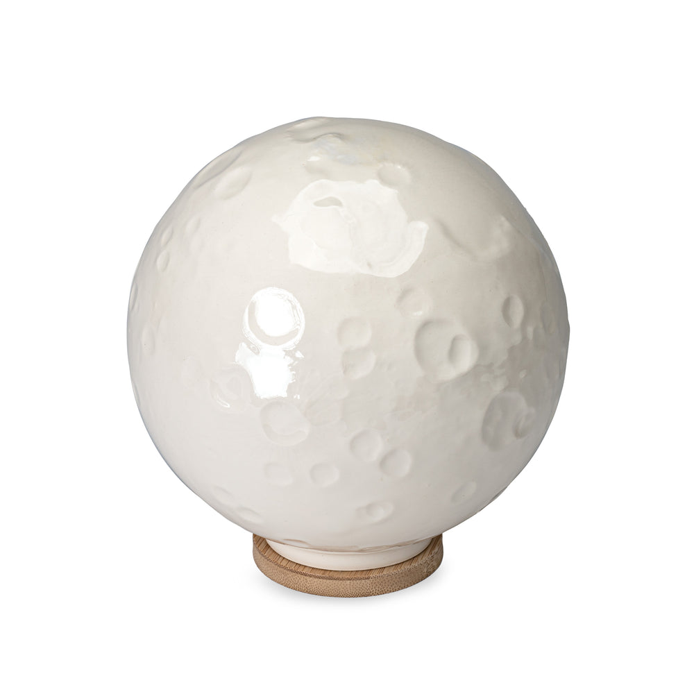 The west side of Close By Me's Ceramic Moon Keepsake Urn.
