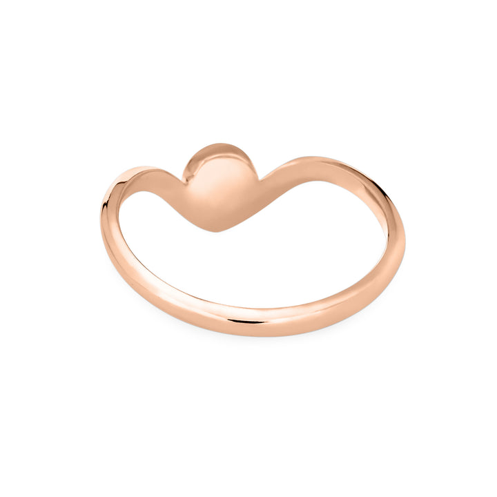 Back of Close By Me's Chevron Circle Setting Cremation Ring in 14K Rose Gold