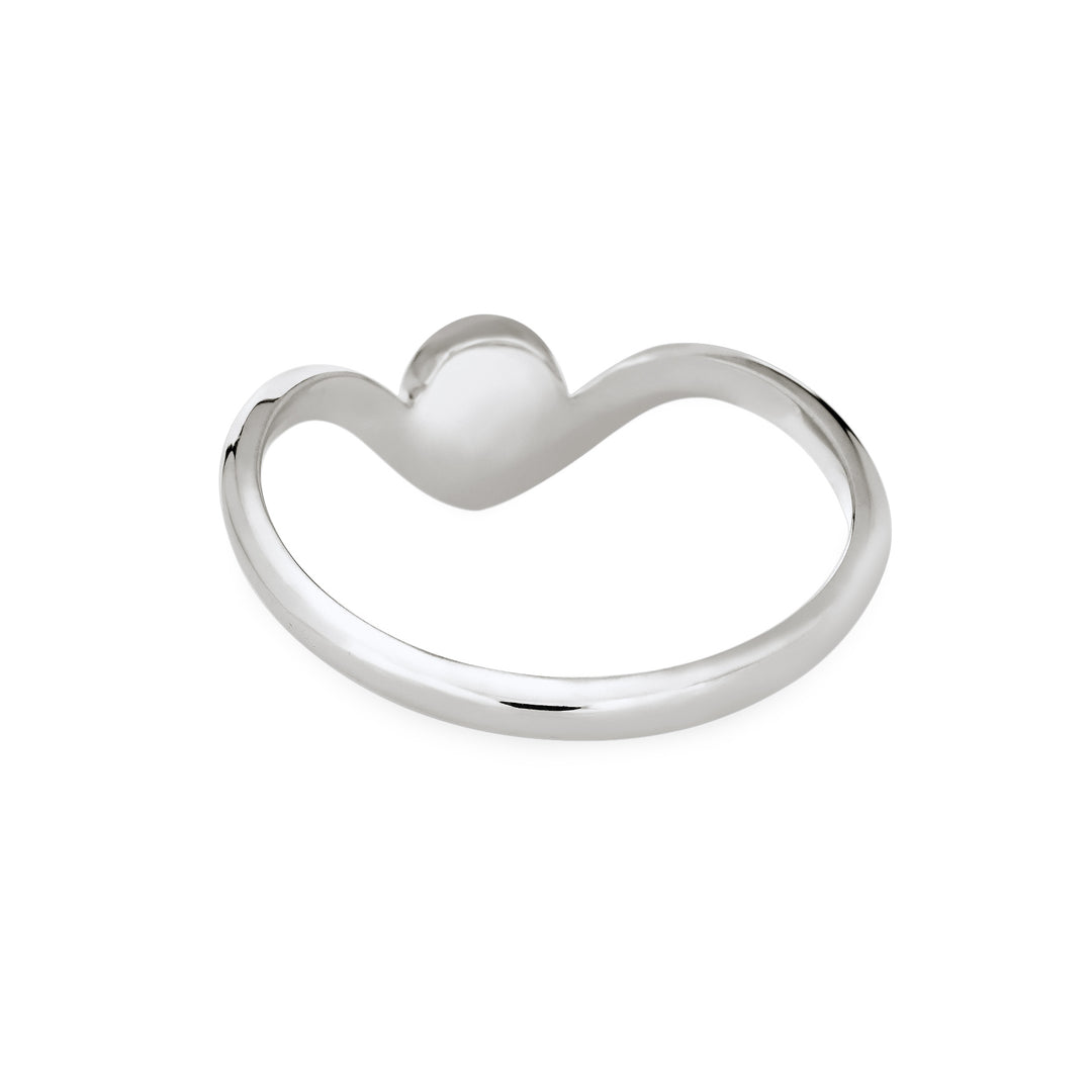 Back of Close By Me's Chevron Circle Setting Cremation Ring in Sterling Silver