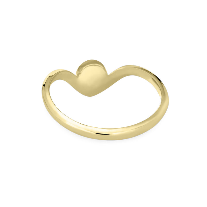 Back of Close By Me's Chevron Circle Setting Cremation Ring in 14K Yellow Gold