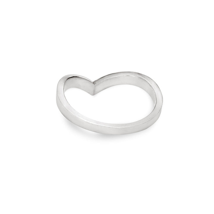 Chevron Companion Stacking Ring in Sterling Silver