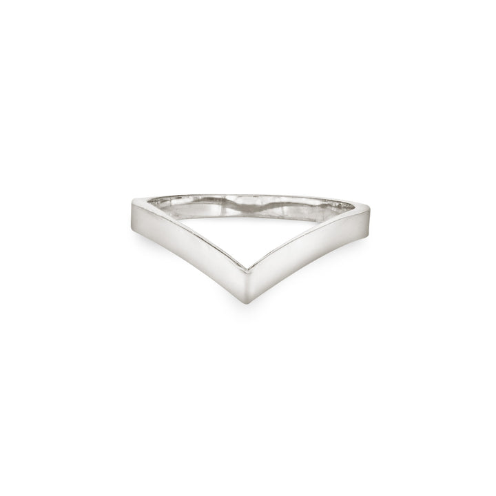 Chevron Companion Stacking Ring in Sterling Silver