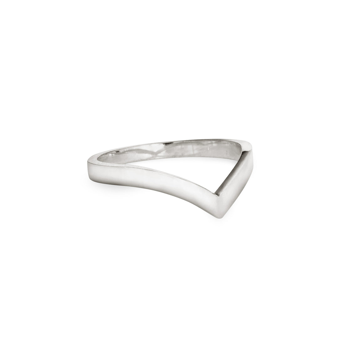 Chevron Companion Stacking Ring in Sterling Silver