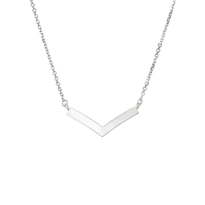 close by me jewelry's sterling silver chevron ashes necklace from back