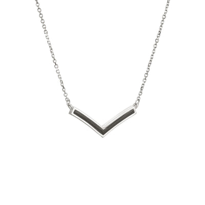 close by me jewelry's sterling silver chevron ashes necklace from an angle