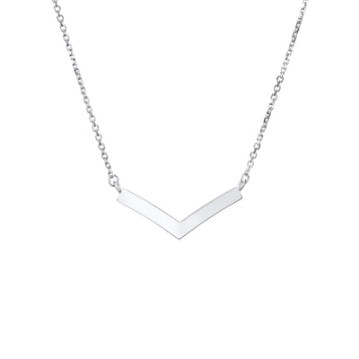 close by me jewelry's 14k white gold chevron ashes necklace from the back
