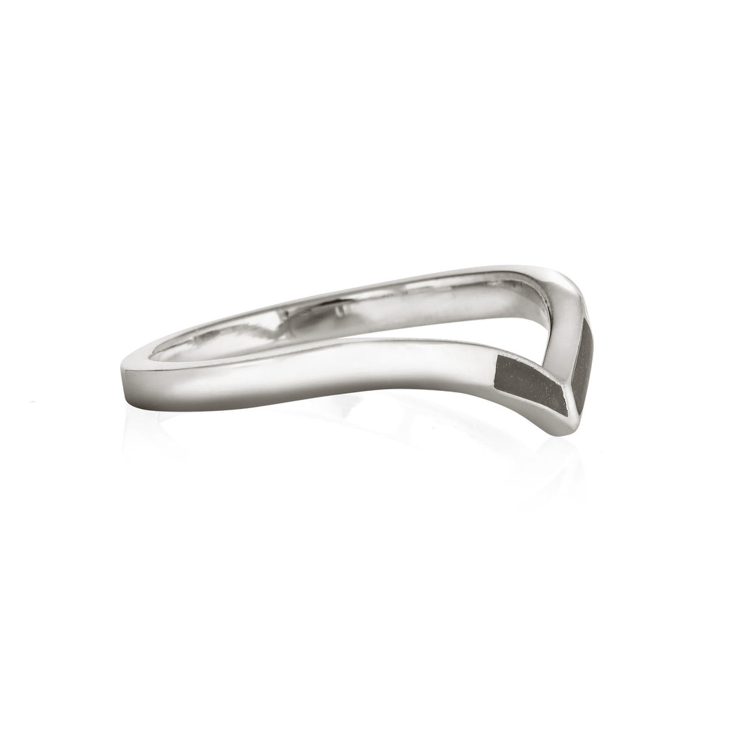 Chevron Cremation Ring in Sterling Silver