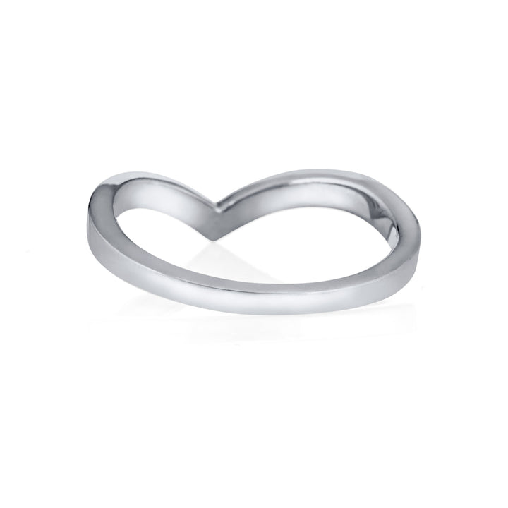 Chevron Cremation Ring in 14K White Gold