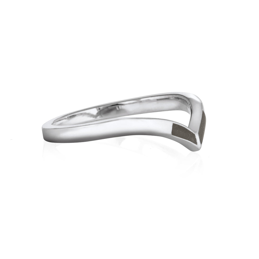 Chevron Cremation Ring in 14K White Gold