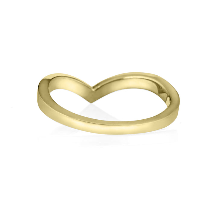 Chevron Cremation Ring in 14K Yellow Gold