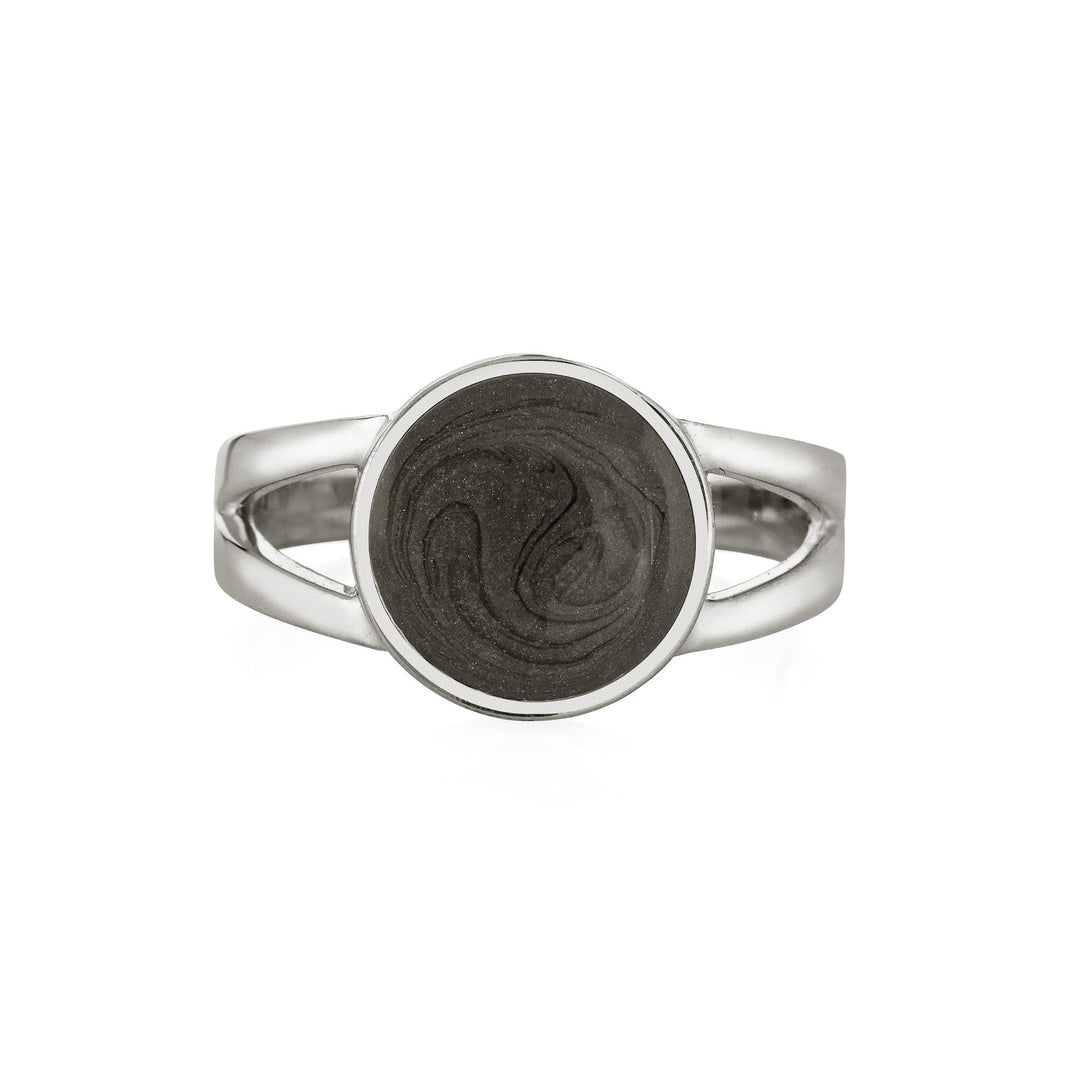 Circle Split Shank Cremation Ring in Sterling Silver