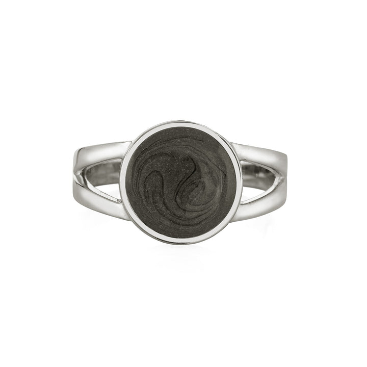 Circle Split Shank Cremation Ring in Sterling Silver