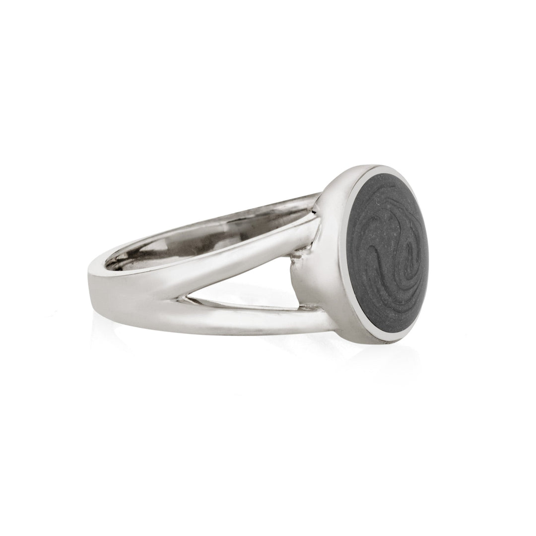 Circle Split Shank Cremation Ring in Sterling Silver