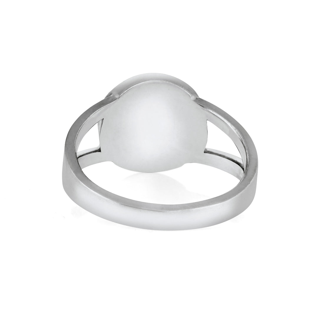 Circle Split Shank Cremation Ring in 14K White Gold