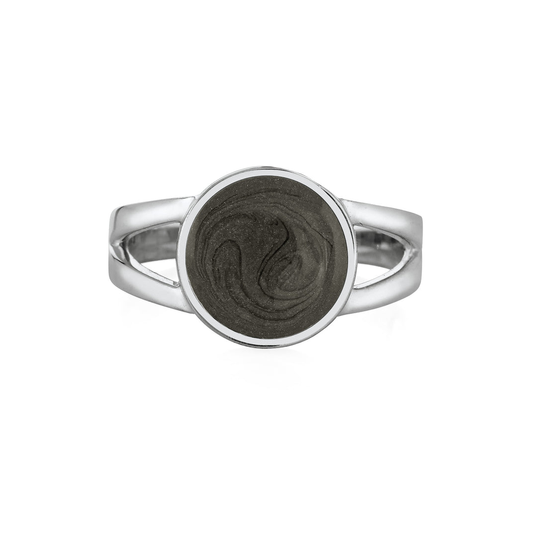Circle Split Shank Cremation Ring in 14K White Gold