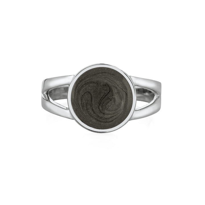 Circle Split Shank Cremation Ring in 14K White Gold