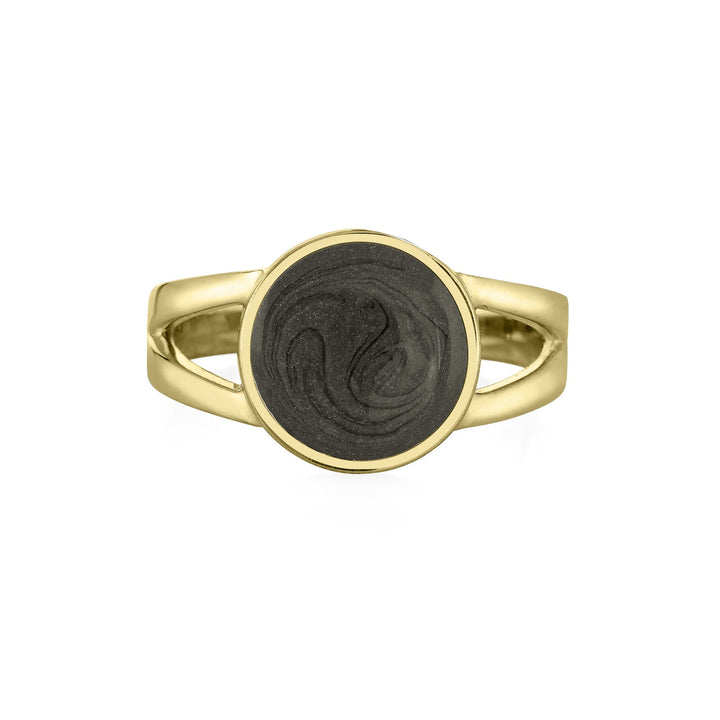 Circle Split Shank Cremation Ring in 14K Yellow Gold