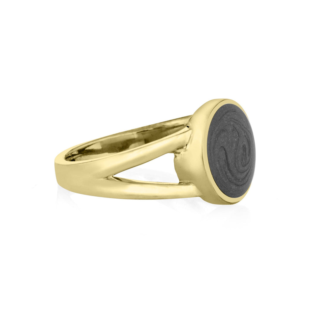 Circle Split Shank Cremation Ring in 14K Yellow Gold