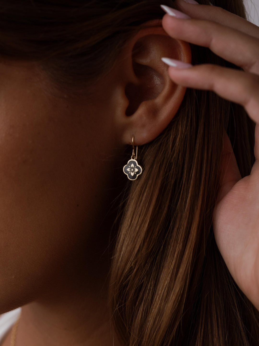 Clover Cremation Earrings in 14K Rose Gold