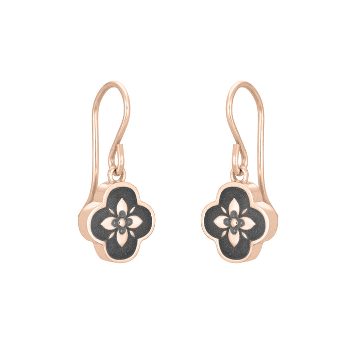 Clover Cremation Earrings in 14K Rose Gold