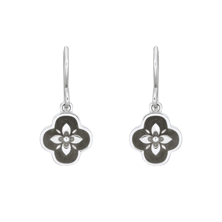 Clover Cremation Earrings in Sterling Silver