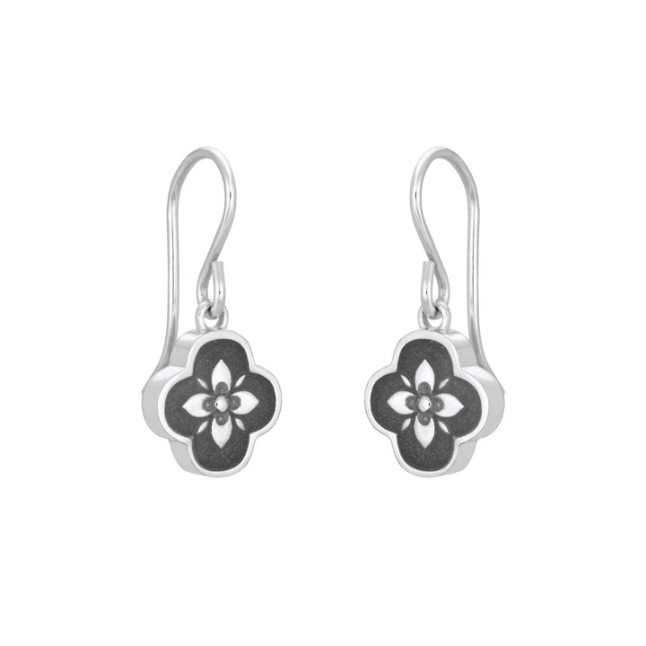 Clover Cremation Earrings in Sterling Silver
