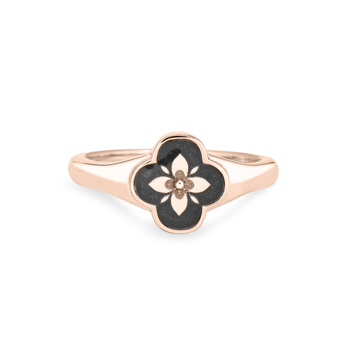 Clover Cremation Ring in 14K Rose Gold