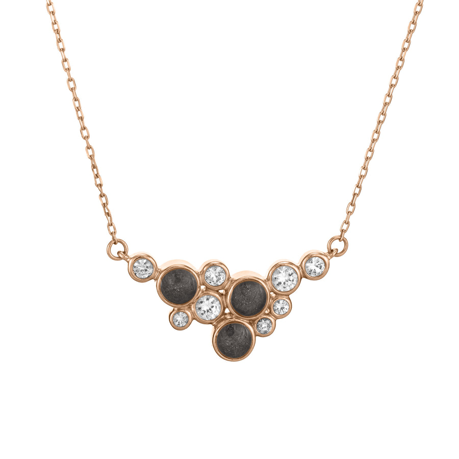 Constellation Cremation Necklace in 14K Rose Gold against a solid white background.