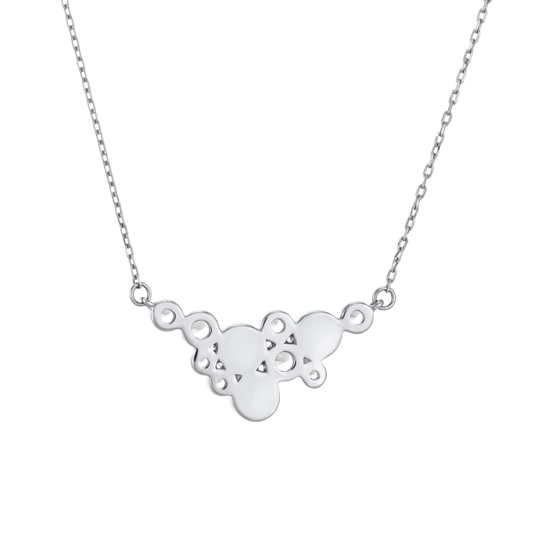 Back view of the Constellation Cremation Necklace in 14K White Gold against a solid white background.