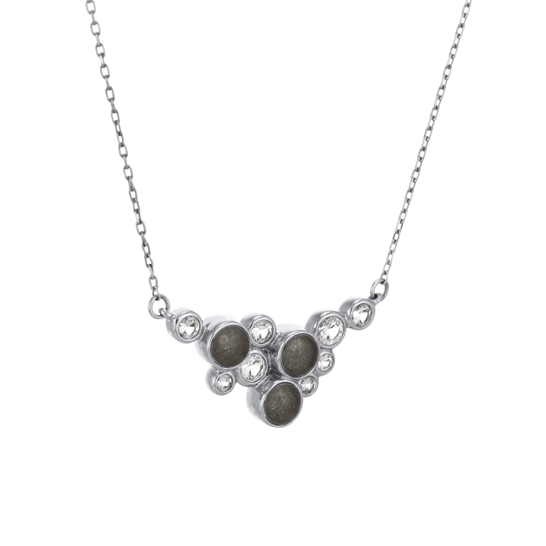 Side view of the Constellation Cremation Necklace in 14K White Gold against a solid white background.