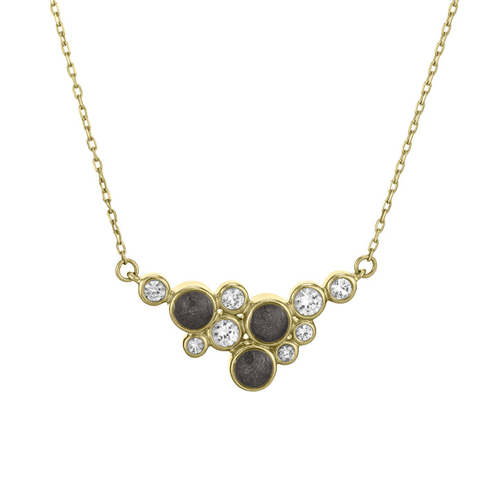 Constellation Cremation Necklace in 14K Yellow Gold against a solid white background.