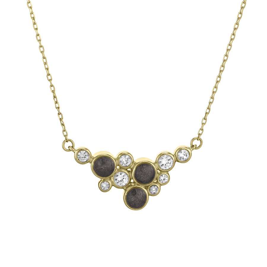 Constellation Cremation Necklace in 14K Yellow Gold against a solid white background.