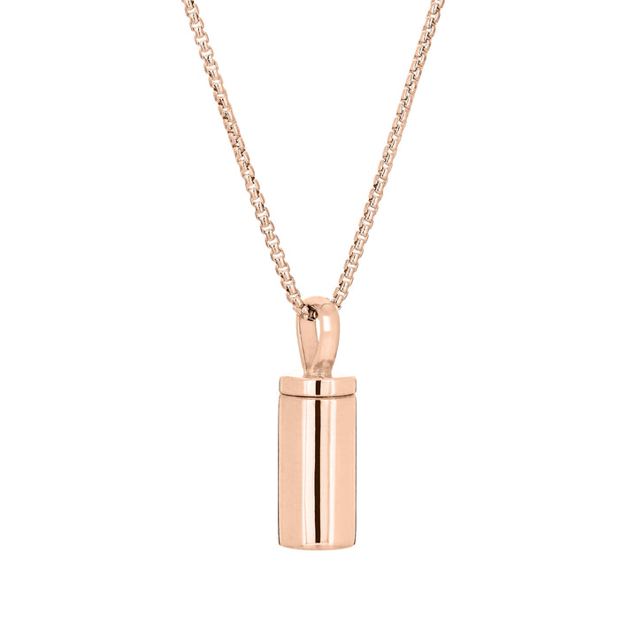 Cylinder Urn Necklace in 14K Gold