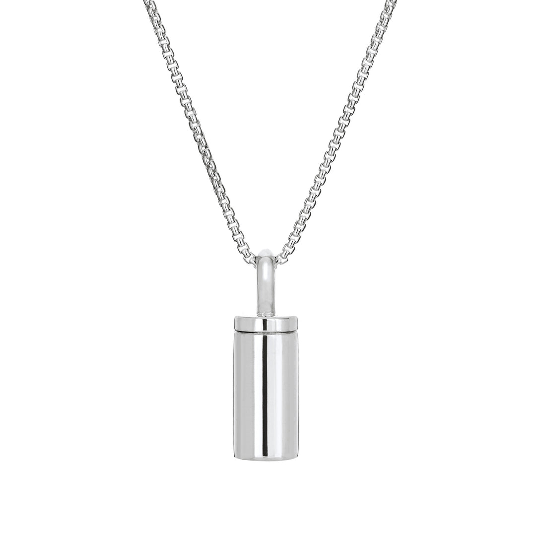Cylinder Urn Necklace in Sterling Silver