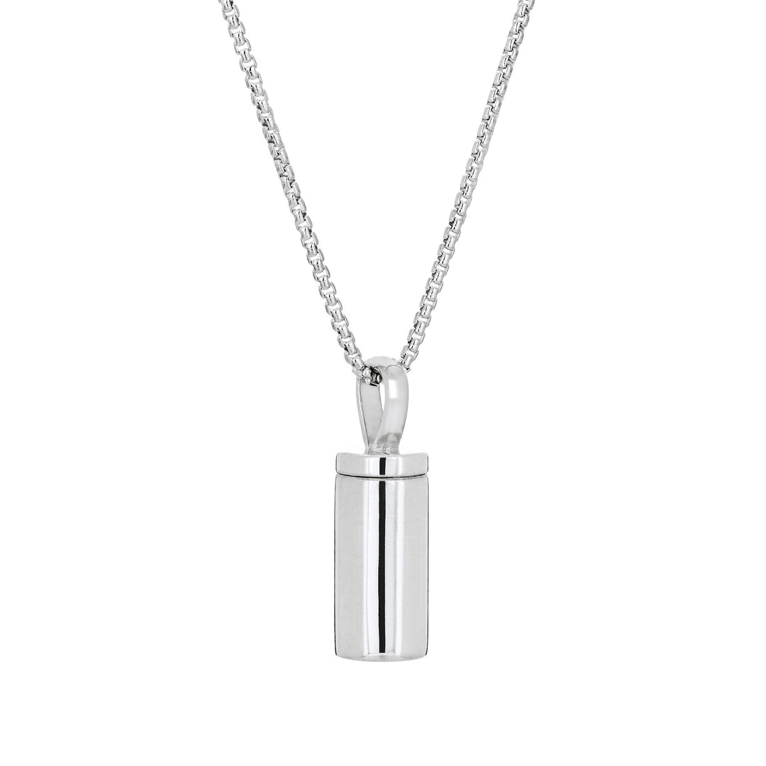 Cylinder Urn Necklace in Sterling Silver