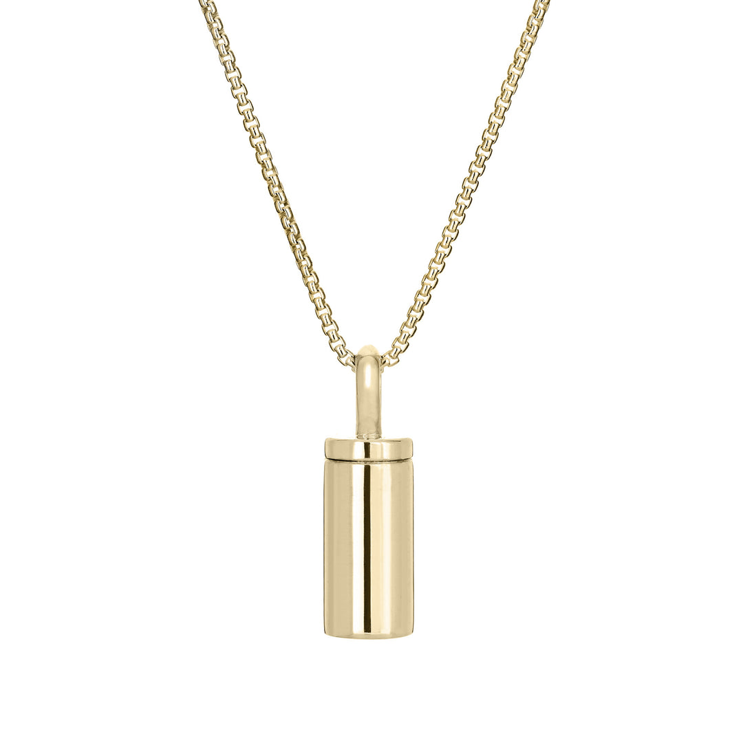 Cylinder Urn Necklace in 14K Gold